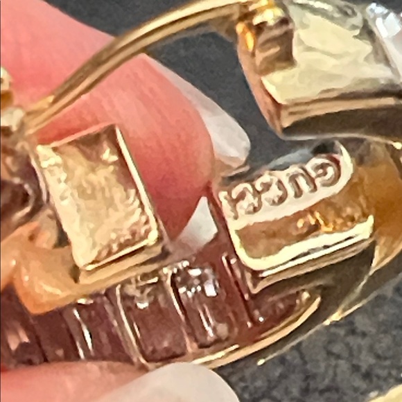 Gold and Silver Crystal Hoop Earrings - Picture 14 of 15